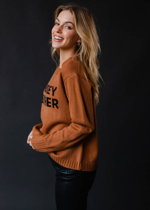 Brown Whiskey Weather Sweater-Blue Hand Home