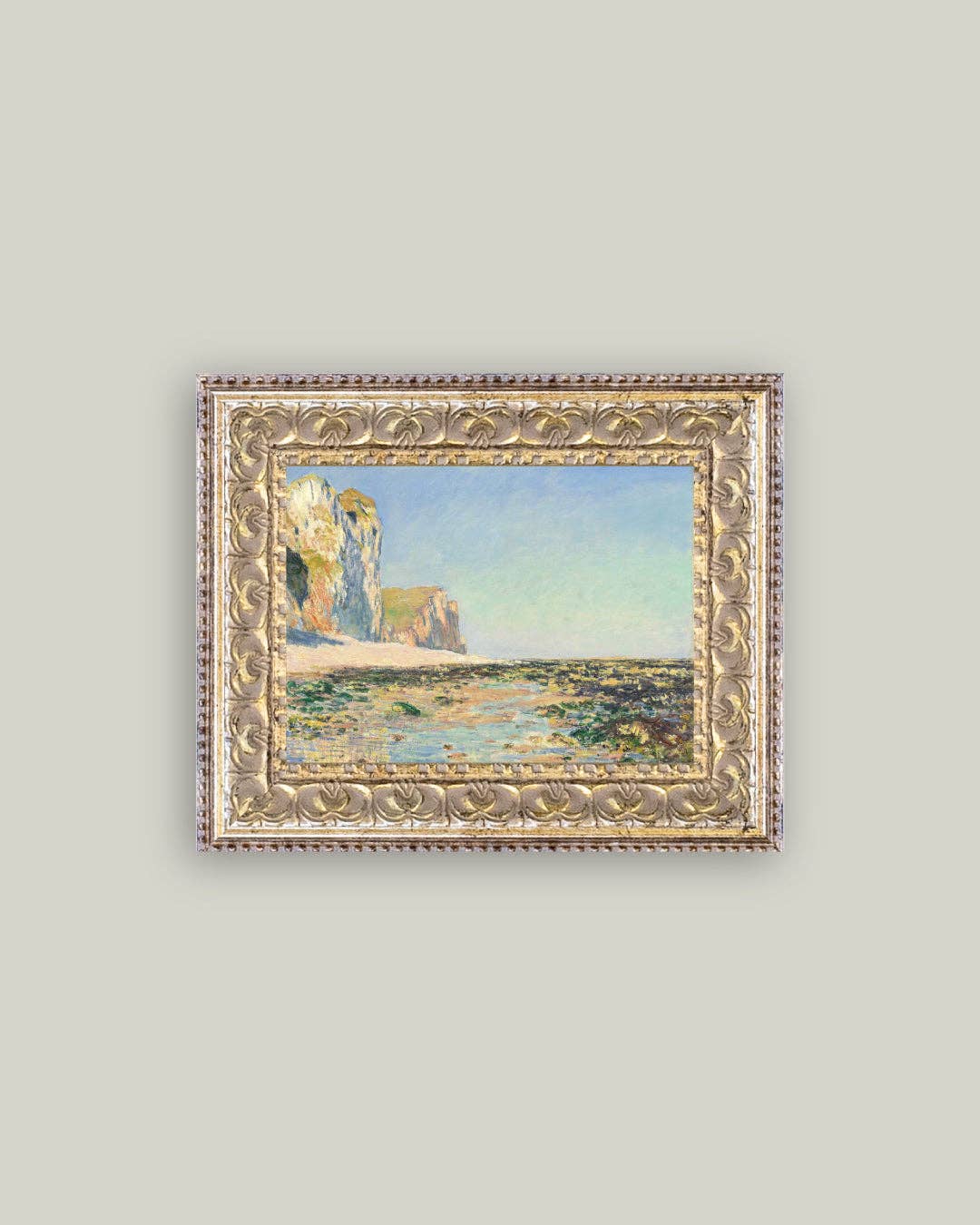 Seashore Cliffs Framed Antique Art-Blue Hand Home