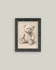 Teddy Bear Framed Antique Art-Blue Hand Home