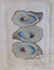 Limited Edition Watercolor 3 Oysters Flour Sack Towel-Blue Hand Home