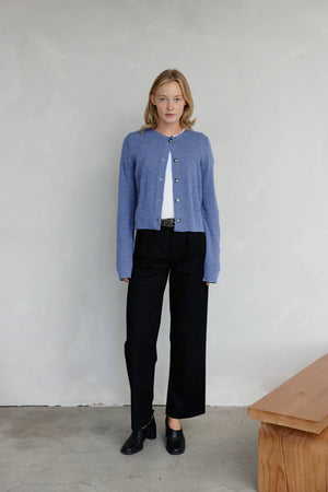 The Molly Cardigan | Lightweight Cropped Cardigan-Blue Hand Home