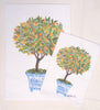 Limited Edition Orange Topiary White Flour Sack Towel-Blue Hand Home