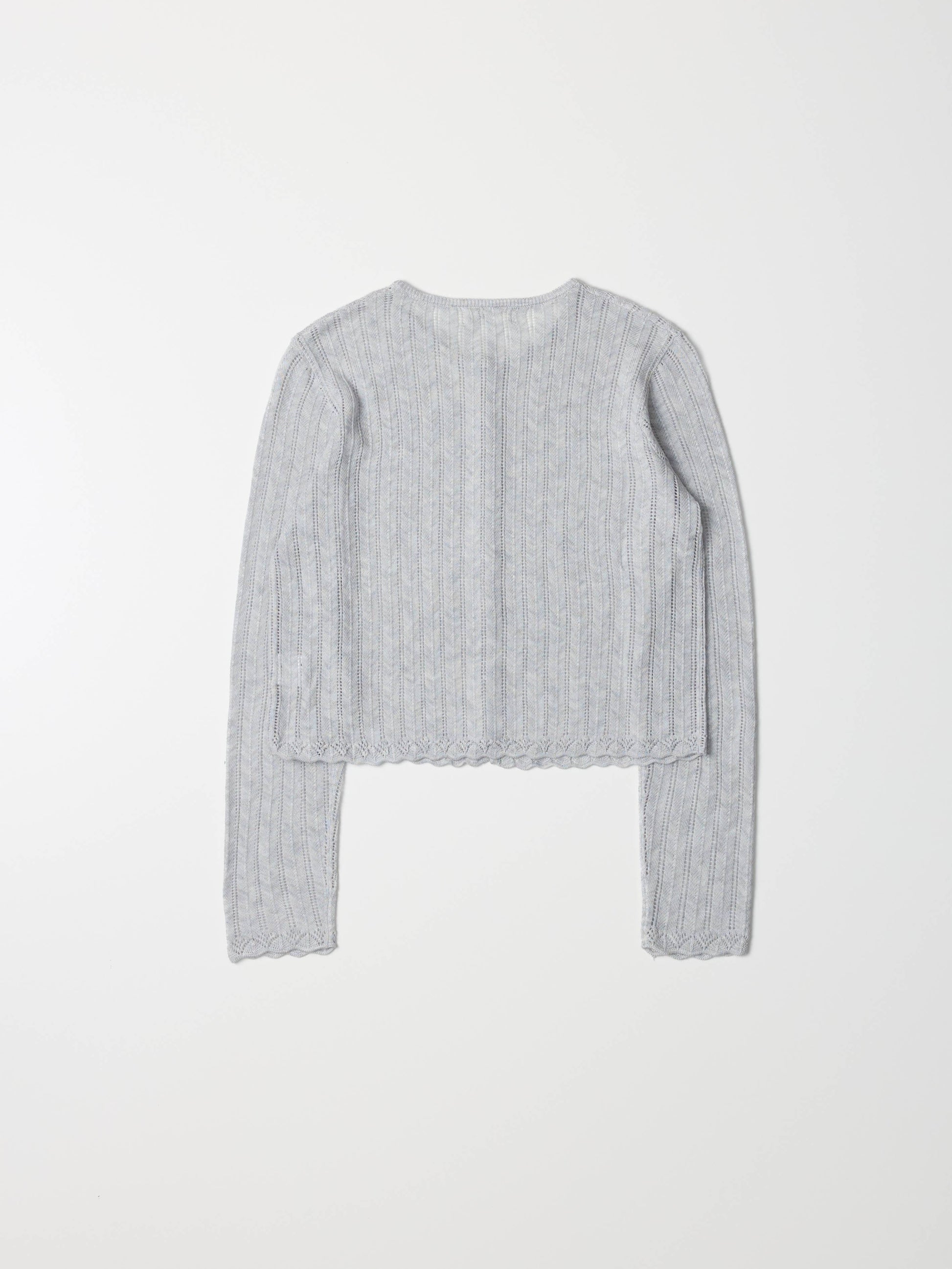 The Russo Cardigan | Button-Down Pointelle Cardigan-Blue Hand Home