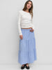 The Emilie Skirt | Tiered Gingham Midi Skirt-Blue Hand Home