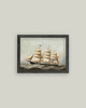 Sailing Ship Framed Antique Art-Blue Hand Home