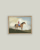 Horse Rider Framed Antique Art-Blue Hand Home