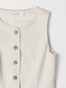 The Justine Top | High Neck Button-Down Vest-Blue Hand Home