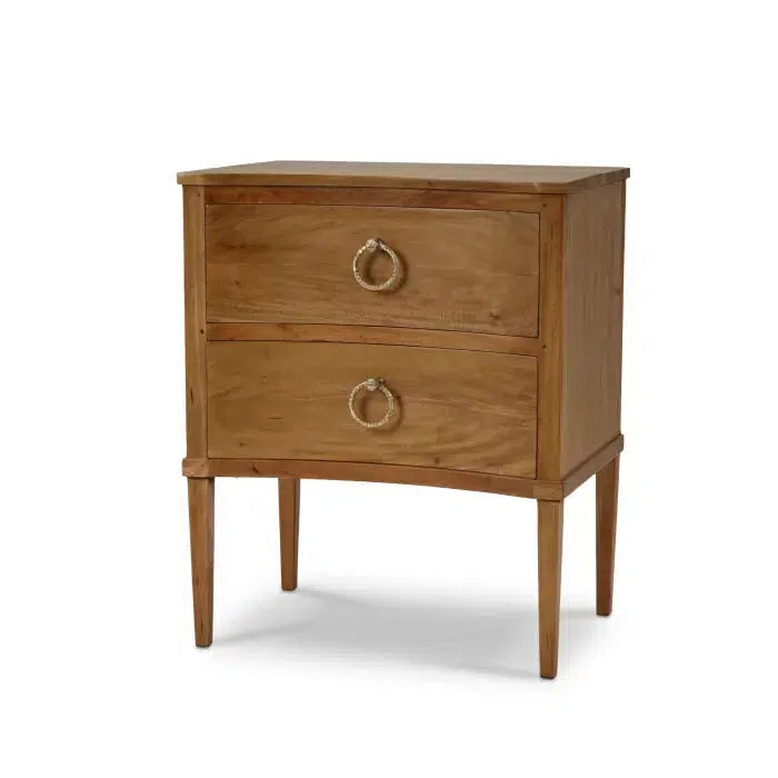 Bow Nightstand in Antique French Oak-Blue Hand Home