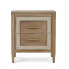 Belgravia Bedside Table in Sandbar w/ White Inset Rattan-Blue Hand Home