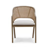 Mayfair Chair in Sandbar w/ Arctic White Performance Fabric & Rattan Natural on Back-Blue Hand Home