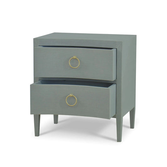 Mornington Linen Wrapped Nightstand In Pale Blue-Blue Hand Home