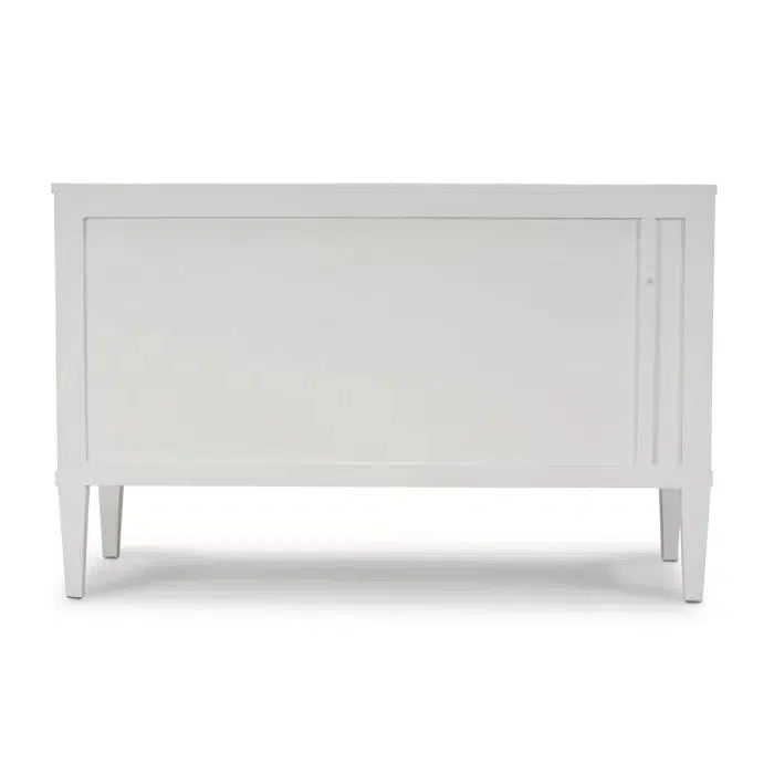 Bow 3 Drawer Chest in Architectural White-Blue Hand Home