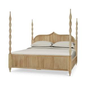 Brighton Wooden Back Bed King In Fruitwood-Blue Hand Home