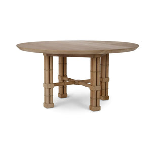Farringdon Round Dining Table 60'' In Fruitwood-Blue Hand Home
