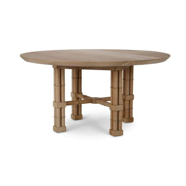 Farringdon Round Dining Table 60'' In Fruitwood-Blue Hand Home