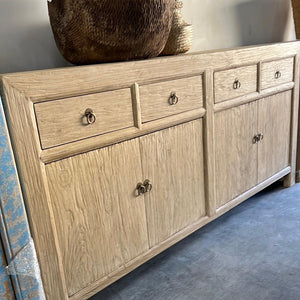 Oslo Elm Four Door Cabinet-Blue Hand Home