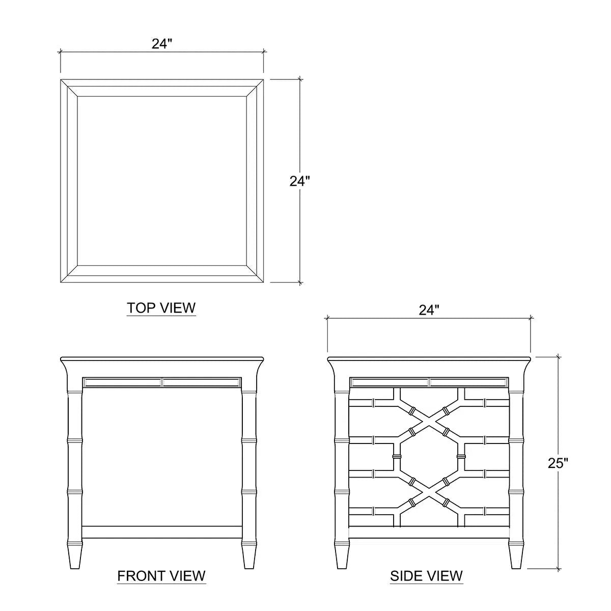 Grosvenor End Table in True White-Blue Hand Home