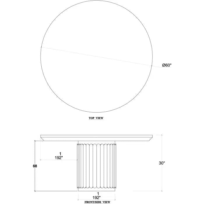 Portobello 60" Round Dining Table in Sandbar-Blue Hand Home