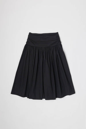 The Mariana Skirt | Full Volume Skirt with Wrap Waist Detail-Blue Hand Home