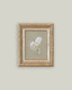 Sage and White Flowers Framed Antique Art-Blue Hand Home