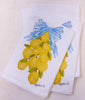 Limited Edition Lemon Garland on White Flour Sack Towel-Blue Hand Home