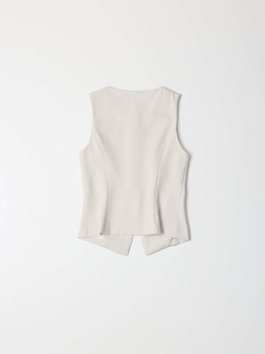 The Justine Top | High Neck Button-Down Vest-Blue Hand Home