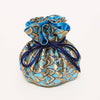 Small Feather Brocade Jewelry Pouch-Blue Hand Home