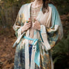 Awakening Long Duster Bamboo Kimono Robe-Blue Hand Home