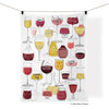 Wine Time 100% Cotton Kitchen Tea Towel-Blue Hand Home