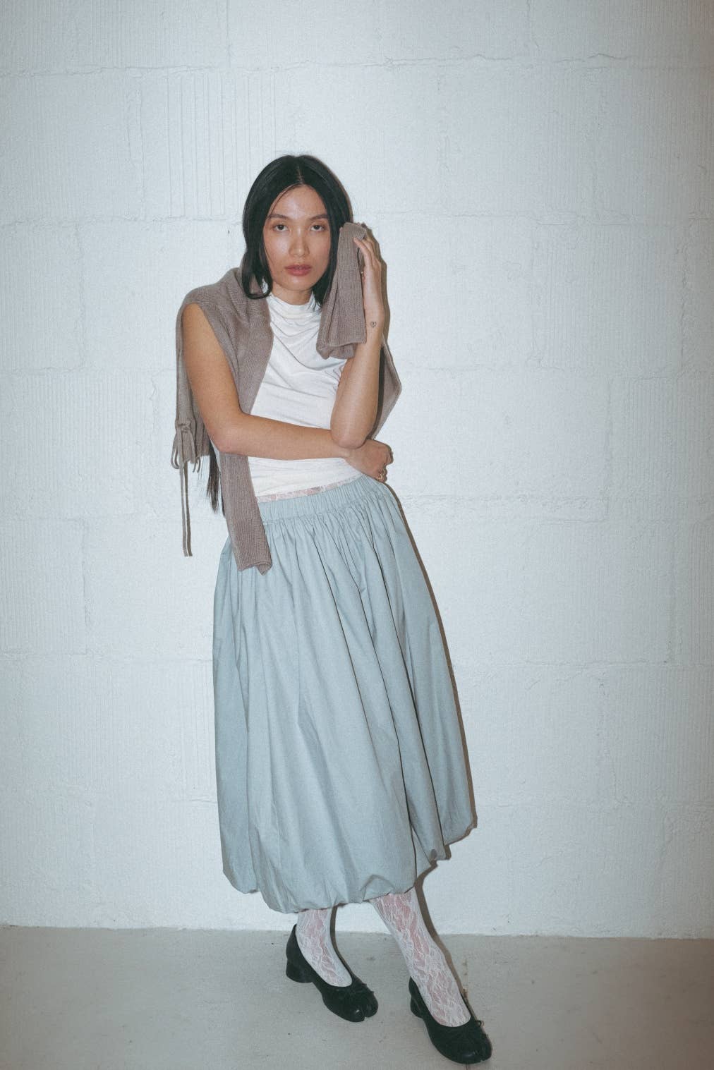 The Bella Skirt | Midi Bubble Skirt-Blue Hand Home