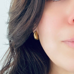 Teardrop Earrings Gold Plated-Blue Hand Home