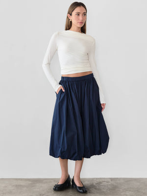 The Bella Skirt | Midi Bubble Skirt-Blue Hand Home