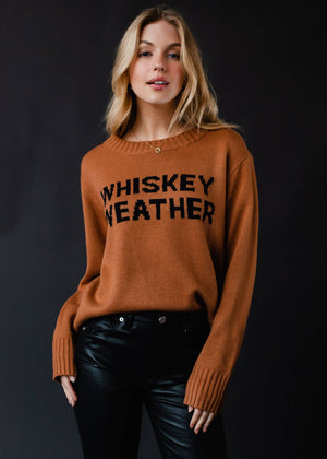 Brown Whiskey Weather Sweater-Blue Hand Home