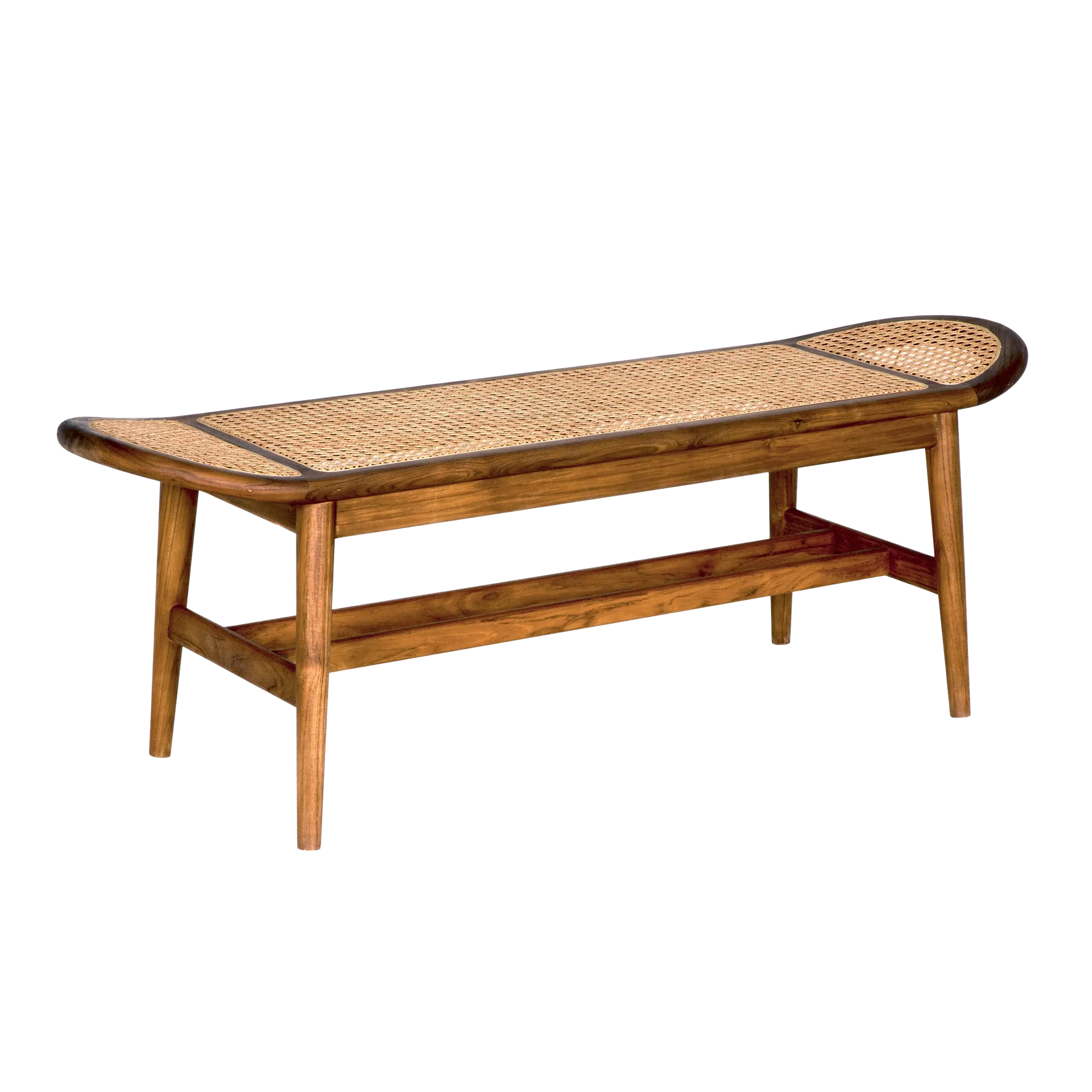 Noir Wayland Bench, Teak-Blue Hand Home