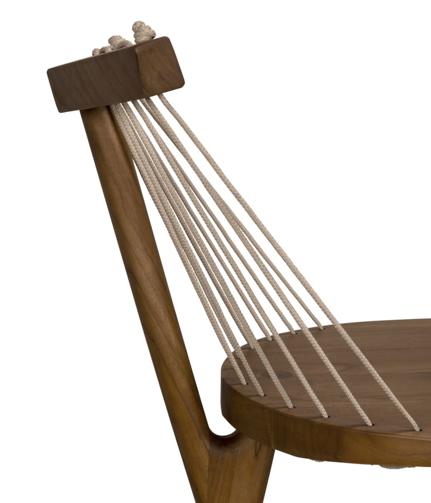 Lino Chair, Teak with Rope-Blue Hand Home