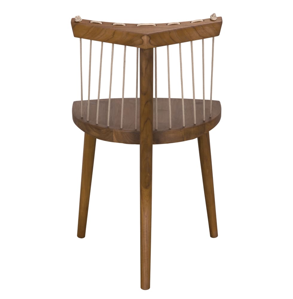 Lino Chair, Teak with Rope-Blue Hand Home