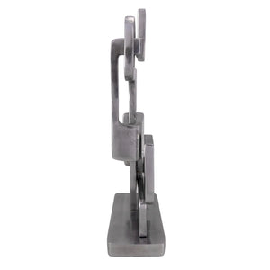 Noir Kubric Sculpture, Silver-Blue Hand Home