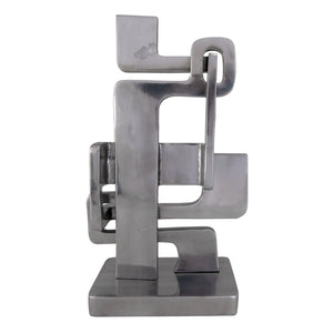 Noir Kubric Sculpture, Silver-Blue Hand Home