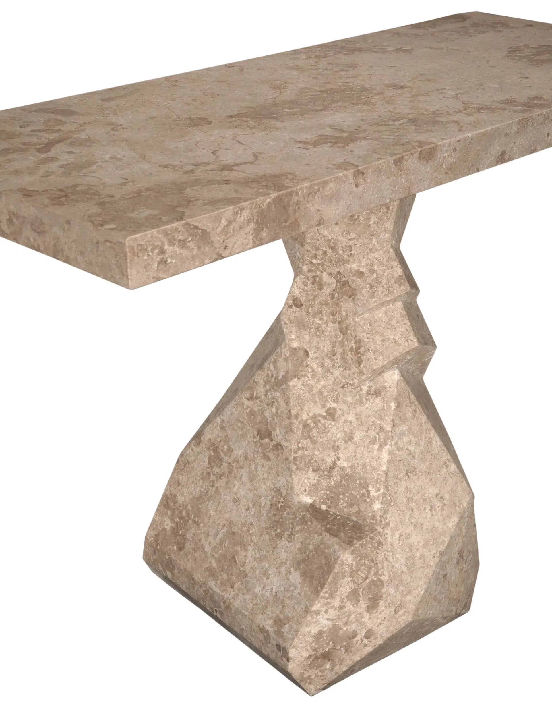 Tilden Console, White Marble by Noir-Blue Hand Home