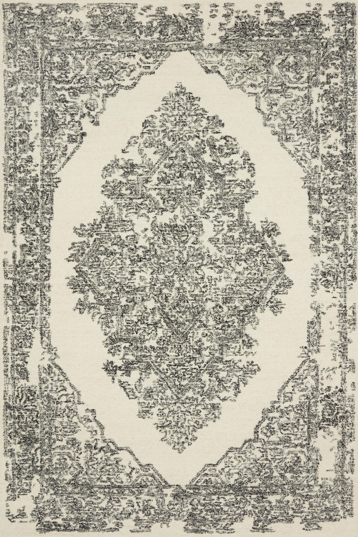 Annie Rug Magnolia Home by Joanna Gaines - ANN-02 White/Black-Blue Hand Home