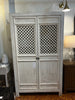 Tall Half Lattice Cab - Wht Dis-Blue Hand Home