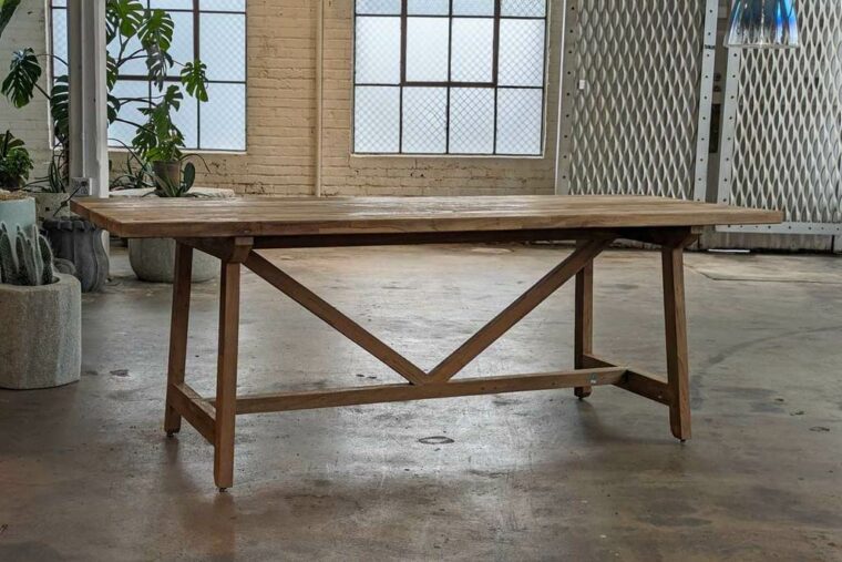 Farm Dining Table in Teak - No Center Leg-Blue Hand Home