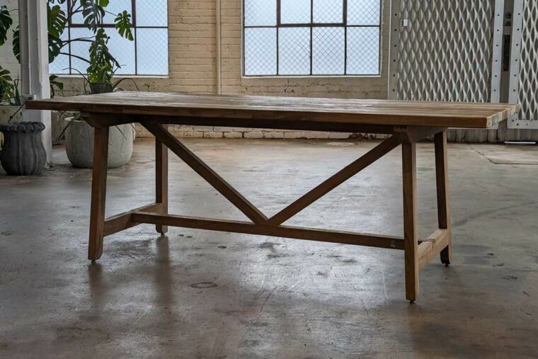 Farm Dining Table in Teak - No Center Leg-Blue Hand Home