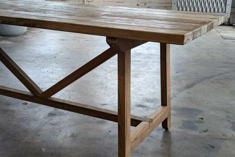 Farm Dining Table in Teak - No Center Leg-Blue Hand Home