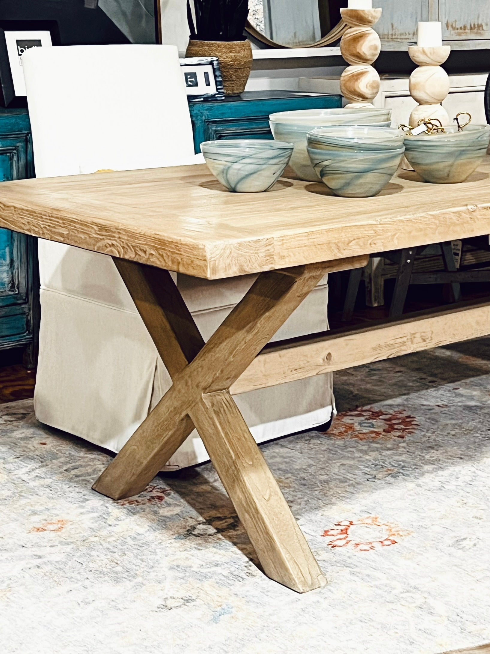 Homestead Dining Table in Natural Finish-Blue Hand Home