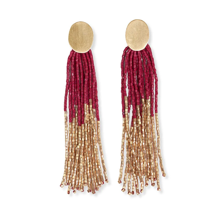 Brass store and beaded earrings