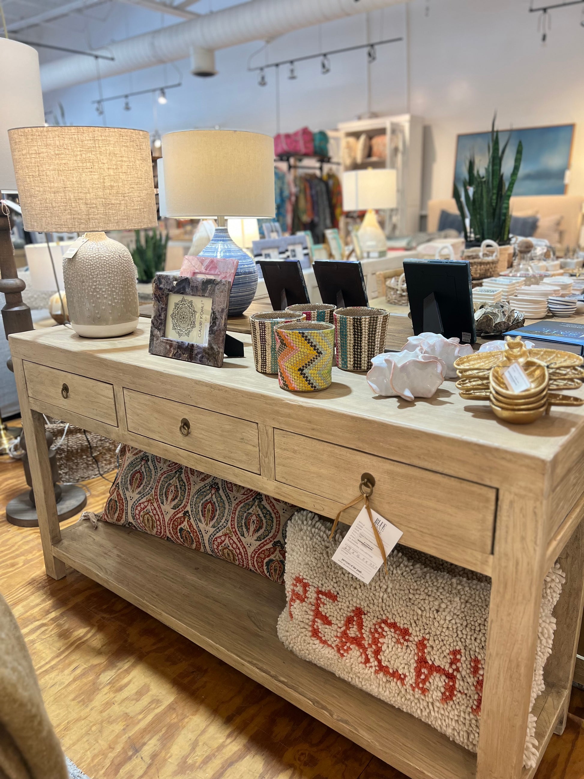 Padua Three Drawer Console Table-Blue Hand Home