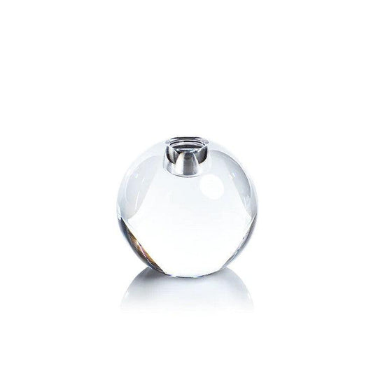 Round Crystal Glass Taper Holder