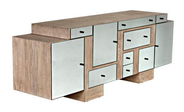 Foster Sideboard, Alder/Mirror Fronts - 84x21x30-Blue Hand Home