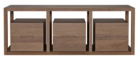 Grant Console, Oak & Oak Plywood - 83x22x30-Blue Hand Home